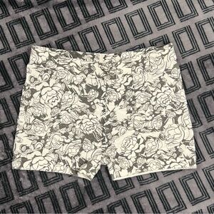 FREE PEOPLE Intimately Floral Print Lounge Retro Boy Short Brown & Ivory